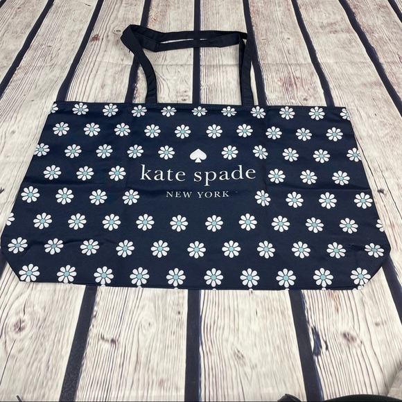 KATE SPADE Navy Daisy Large Cotton Canvas Bag - Picture 9 of 11